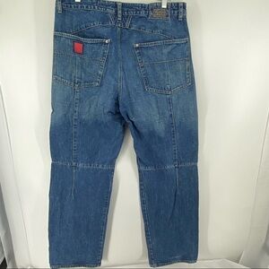 Marithe Francois Girbaud‎ Vintage Sz 36 Red Patch Jeans Baggy Denim Y2K